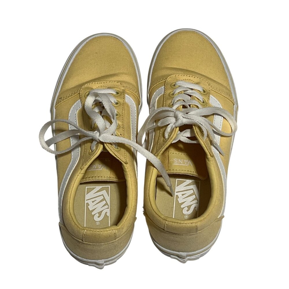 Vans Womens Old Skool Yellow Canvas Sneakers Size 8
